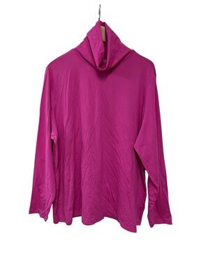 NWT Lands End Pullover Jersey Shaped Fit Turtleneck Shirt 2X Pink